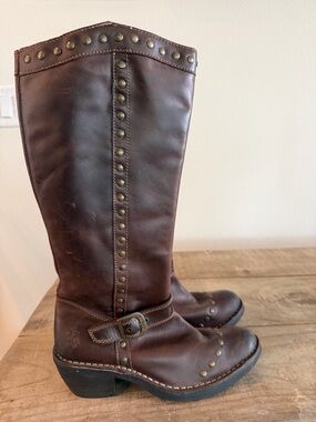 7.5/38 Fly London Brown riveted Boots